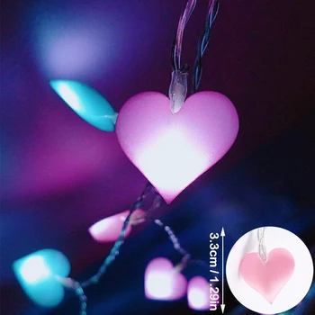 Valentino Dieną String Šviesos Lauko vidaus LED Styginių Šviesos Širdies Meilę, Stalo Lempos, Baterijos Pasakų Žibintai Apdailos Vestuves