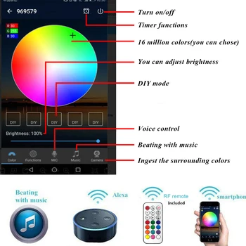 10X WIFI Smart Home 22mm 12V RGB Daugiaspalvis Kieme Kraštovaizdžio LED Denio Laiptų Pakopa Apšvietimas Alexa Echo Googlehome IFTTT Phone 