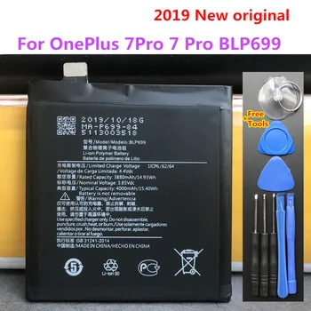 Naujų Originalių atsarginių Baterija 4000mAh BLP699 Už OnePlus 7Pro 7 Pro 7 Plius 7Plus mobiliojo Telefono Įkrovimas Naudojant Nemokamus Įrankius