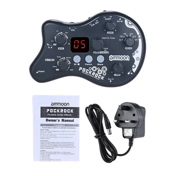 Ammoon PockRock Nešiojamų Gitara Multi-effects Procesorius Efektu Pedalas 15 Poveikį 40 Būgnų Ritmai, Tuning Funkcija gitaros pedalas