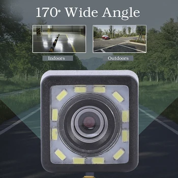 1pc 12 LED, Naktinio Matymo, Automobilio Galinio vaizdo Kamera Plataus Kampo HD Universalus Auto Parkavimo Atbuline Atsarginę Kamerą