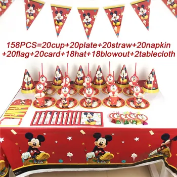 Kūdikių Mickey Mouse Šalies Prekių Popieriaus Plokštės Taurės Mickey Mouse Temą Gimtadienio Šaligatvio Vienkartiniai Kalėdų Vakarėlį Staltiesė