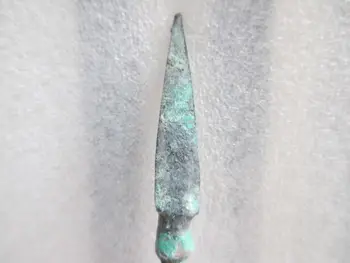 17.8 cm * / Kinija senovės Laivapriekio ir rodyklių galvos kardas surinkimo vario statula