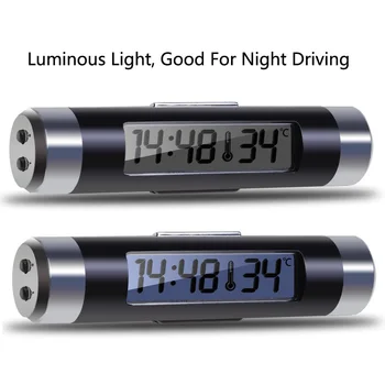 Automobilių Skaitmeninis Laikrodis, LCD Termometras Oro Angos Lizdo 