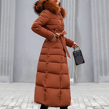 Moterų Šiltas Ilgi Paltai Varčias Parko Negabaritinių 2020 Naujas Mados Ponios Žiemos Stora Striukė Žemyn Sniego Outwear Striukės