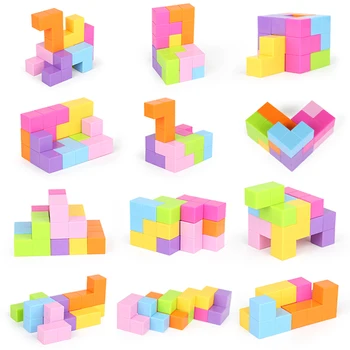 ŽAISLAI 2colors Įspūdį Magnetinio Magic Cube Sukurti Statybinių Blokų Surinkimo Žaidimas Švietimo Antistress Žaislai Vaikams