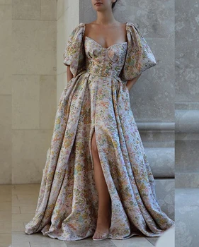 Ilgai Arabų Stiliaus Moterims, Vakaro Suknelės 2020 Brangioji Pusė Rankovės Elegantiškas Dizainas Dubajus Oficialią Šalies Vakare Chalatai Su Plyšio