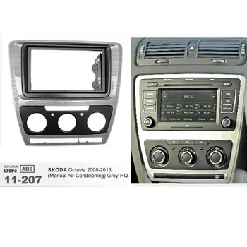 11-352 Automobilio Radijo fascia SKODA Octavia(Automatinio Oro Kondicionavimo) Medinių Stereo Pultas Dash CD Apdailos Montavimo Rėmelių Rinkinys