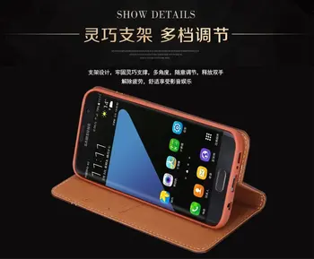 Originalus prekių GEBEI natūralios Odos Flip Unikalus Magnetas Dizaino Stand Case Cover For Samsung Galaxy S7 Krašto S8 S9 S10 S20 Plius