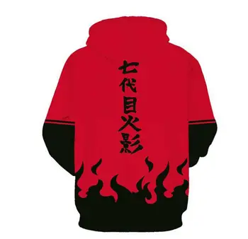2018 Naujas Vyrai Moterys Uzumaki Naruto 3D Spausdinimo anime Naruto Cosplay hoodies Nanadaime Hokage Sweatershirt puloveris hoodies S-5XL