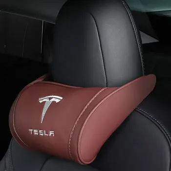 Kaklo Pagalvę galima Skalbti Minkštos Pagalvėlės Reguliuojamas Dirželis ant Kaklo Pagalvėlės už Tesla Model 3 S X Modelis Y Automobilių Sėdynės Pagalvėlės X1PC