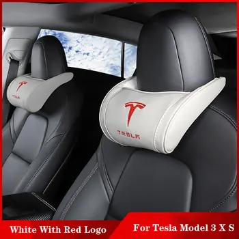 Kaklo Pagalvę galima Skalbti Minkštos Pagalvėlės Reguliuojamas Dirželis ant Kaklo Pagalvėlės už Tesla Model 3 S X Modelis Y Automobilių Sėdynės Pagalvėlės X1PC
