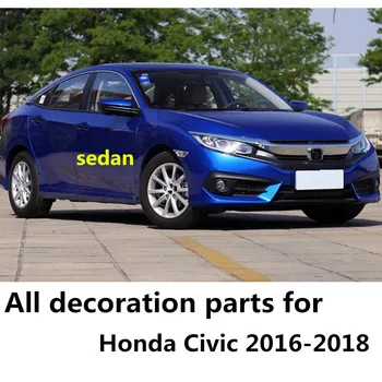 Automobilių padengti apdaila priedai išorės durų Dubenį stick lempos liejimo 4pcs/set Honda Civic Sedanas 10 2016 2017 2018