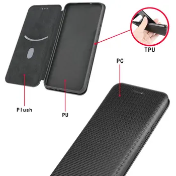 Už Coque Moto Vieną Sintezės Plus Anglies Pluošto Tekstūra Piniginės Flip Case for Motorola Moto Vieną Sintezės Telefono Maišeliai Padengti Vieną Fusion+