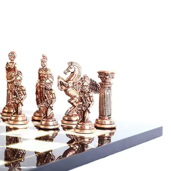 Mythologic Antikvariniai Vario Pegasus Duomenys Metalo Šachmatų Rinkinį,Rankų darbo Vienetų ir Marmuro Dizaino Medžio Šachmatų Lenta Karalius 9.5 cm