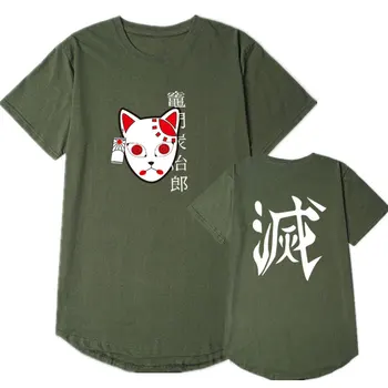 Japonijos streetwear Anime Demon Slayer marškinėliai Tanjiro Kamado Kostiumai, juokingi marškinėliai, Hip-hop Harajuku off white tee marškinėliai homme XXL
