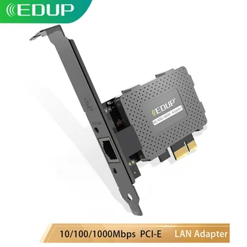 EDUP Ethernet Gigabit LAN Adapteris, Apsauginis Dangtelis 10/100/1000Mbps Tinklo plokštė PCI-E RJ45 Konverteris Wake On Funkcija PC