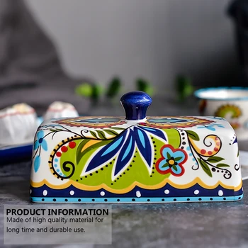 Kūrybos Gėlių Raštas Keramikos Desertas Plokštės Sūrio Dėžutė Maisto Konteineryje Sviestas Plokštė Su Dangteliu Namų Išskirtinį Vakarienė Plokštės