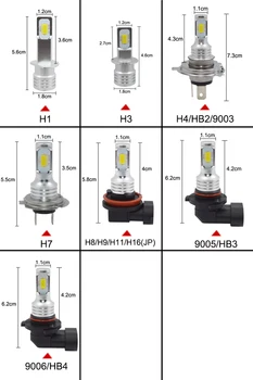 2vnt H7 LED Žibintų Lemputės Super Šviesus H7 8000LM 12V 6000K Auto LED Žibintų IP68 Konversijos Rinkinys Hi/Lo Pluošto Rinkinį Važiavimo Šviesos