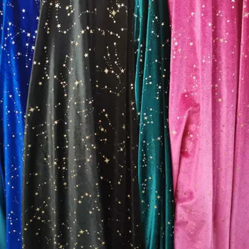 Aksomo Audinio Suknelė Spalvingas Šilkiniai Golden Star Kelnės Blizgus Prabangus Minkštas Tampri, Namų Tekstilės