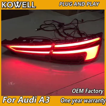 KOWELL Automobilių Stilius AUDI A3 galinius Žibintus 2013-2019 Audi a3 LED Uodegos Šviesos diodų (LED Žibintas Galinis su Dinamiškas posūkio signalo