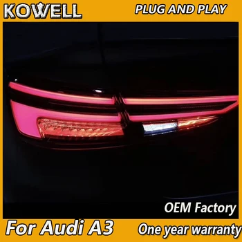 KOWELL Automobilių Stilius AUDI A3 galinius Žibintus 2013-2019 Audi a3 LED Uodegos Šviesos diodų (LED Žibintas Galinis su Dinamiškas posūkio signalo