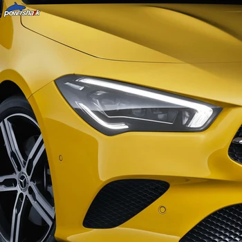 2 Vnt Automobilių Žibintų Spalva Juoda Apsauginės Plėvelės Skaidrios TPU Lipdukas Mercedes Benz CLA Klasė C118 AMG 2020 Priedai