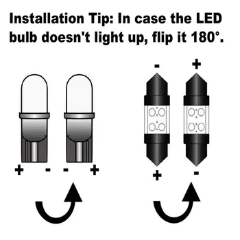 12pcs Baltos LED Lemputės Interjero Paketas Rinkinys, Skirtas 