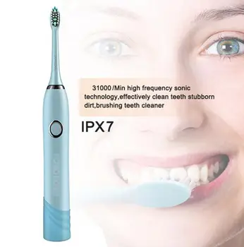 S200 ultragarsinis dantų šepetėlis įkraunama baterija, IPX7 atsparumas Vandeniui 3 modeliai dantų šepetėliu elektros burnos higiena