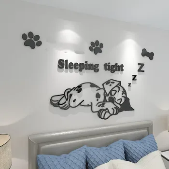 Naujas animacijos akrilo sienų lipdukai mielas Dalmatijos šuo 