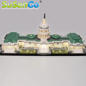 SuSenGo LED Šviesa Nustatyti Architektūros Jungtinės amerikos valstijos Kapitolijus Blokai Apšvietimo Komplektas Suderinama su 21030 NR. Blokai Modelis