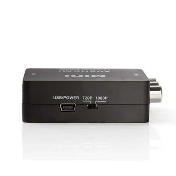 1080P Mini Composite RCA CVBS AV ir HDMI Konverteris Adapteris, skirtas PS3 Blu-Ray 