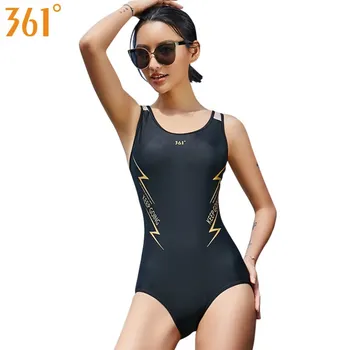 361 Sporto Black maudymosi Kostiumėliai Moterims, vientisi maudymosi kostiumėlį Plus Size Sporto Chloro Atsparus Plaukimo Kostiumas Moterų maudymosi kostiumėlį