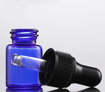 Karšto Pardavimo 1000pcs/daug 1ml 2 ml 3 ml 5ml mėlyno Stiklo buteliuko Lašintuvu Mini Stiklo eterinio Aliejaus butelis su stiklo pipete Atsargų