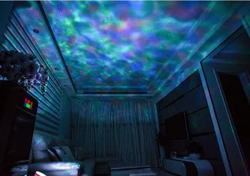 Vandenyno Bangos Žvaigždėtas Dangus Aurora LED Nakties Šviesos Projektorius Luminaria Naujovė Lempa USB Lempa naktinė lempa Iliuzija Kūdikių Vaikams