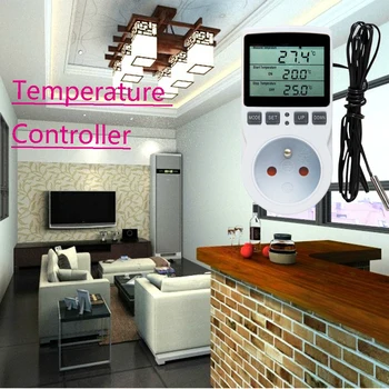 110/220V Smart Termostatas Temperatūros Reguliatorius kištukinis Lizdas su Laikmačio Jungiklis Jutiklis Zondas, Skaitmeniniai Šildymo, Vėsinimo Kontrolę