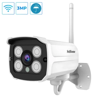 SriHom SH024 H. 265 3MP Belaidžių IP kamerų Smart Lauko Vandeniui Stebėjimo Kamera HD ONVIF Kulka Judesio Aptikimo Wifi-Cam