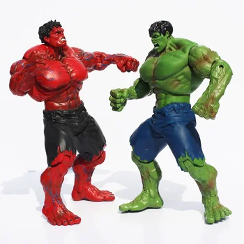 Filmas Super Herojus Keršytojas Hulk PVC veiksmų Skaičius, žaislų 25cm Raudonos Hulk Žalia Hulk Duomenys Žaislai Nemokamas Pristatymas