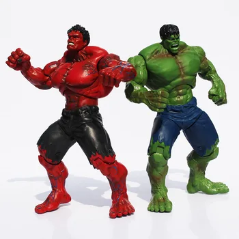 Filmas Super Herojus Keršytojas Hulk PVC veiksmų Skaičius, žaislų 25cm Raudonos Hulk Žalia Hulk Duomenys Žaislai Nemokamas Pristatymas