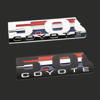 3D Automobilių Lipdukas 5.0 coyote Priekinis Dangtis Grotelės Logotipas Ženklelis Galiniai Kamieno Automobilių Lipdukai Ford Mustang TWIN Turbo Emblema Automobilių Stilius