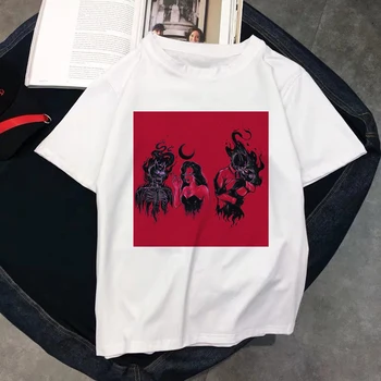 Moterų Marškinėliai Juokinga, Tegul Aukoja Toby Tshirts trumpomis Rankovėmis, Grafinis T-shirt Demonai Siaubo Velnio Garbinimas Satanism Marškinėliai
