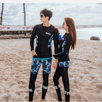 MEIYIER 2020 Prekės ilgomis rankovėmis maudymosi kostiumėlį žmogui bėrimas apsaugas UV 50+ plaukti naršyti zip marškinėliai+trumpas+ziajać vyrų korėjos maudymosi kostiumą, XXXL