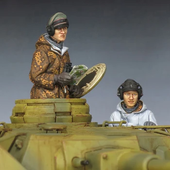 1/35 Panzer Įgulos Žiemos Nustatyti žaislas Derva Modelis Miniatiūrų Rinkinys unassembly Unpainted