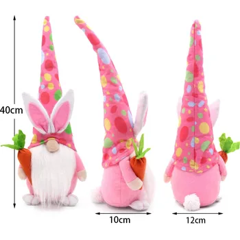 40cm Easter Bunny Gnome Apdailos Rabbit Beveidis Lėlės, Pliušiniai Velykų Tomte Nykštukas puošybą Namų Vaikams, Žaislai