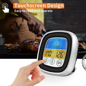 1PCS Virtuvės Maisto Skaitmeninis Ekranas Touch Termometras Lauko Kepsnių Termometras Laikmatis Virimo Maisto Mėsos Virtuvės Įrankiai Naujas
