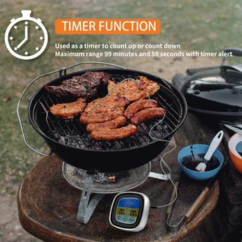 1PCS Virtuvės Maisto Skaitmeninis Ekranas Touch Termometras Lauko Kepsnių Termometras Laikmatis Virimo Maisto Mėsos Virtuvės Įrankiai Naujas