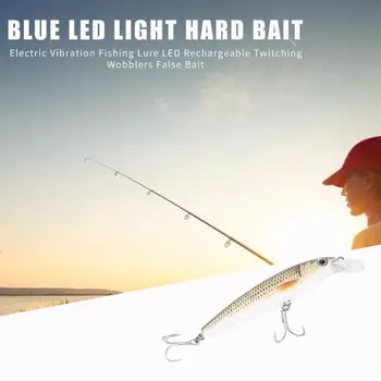 Elektros Virpesiai Žvejybos Masalas Mėlyna LED Įkrovimo Jauką False Masalas