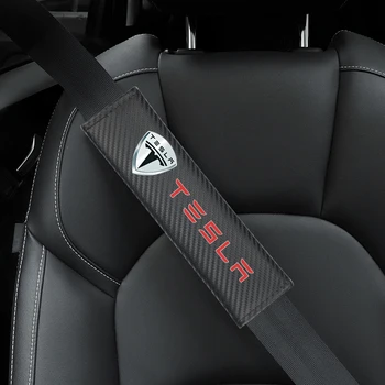 Anglies Pluošto Sėdynės Diržu, apsauginis Dangtis Padas Tesla modelis 3 modelis X Y stiliaus Roadster Reikmenys, Automobilių Stilius