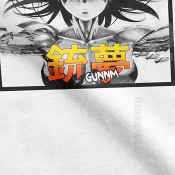 Battle Angel Gunnm Alita Komiksų Filmą Anime Marškinėliai Vyrams Klasikiniai Slim Fit Drabužiai Derlius, T-Marškinėliai, O Kaklo, Medvilnės Marškinėliai