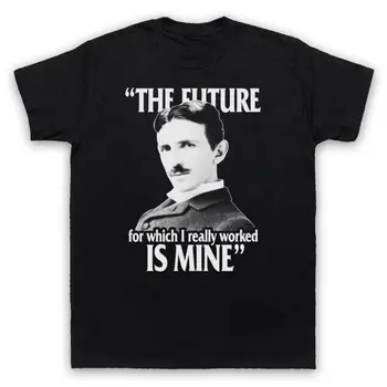T Shirt Mens Nikola Tesla Fizikos Ateitis Yra Mano Neoficialus T Shirts